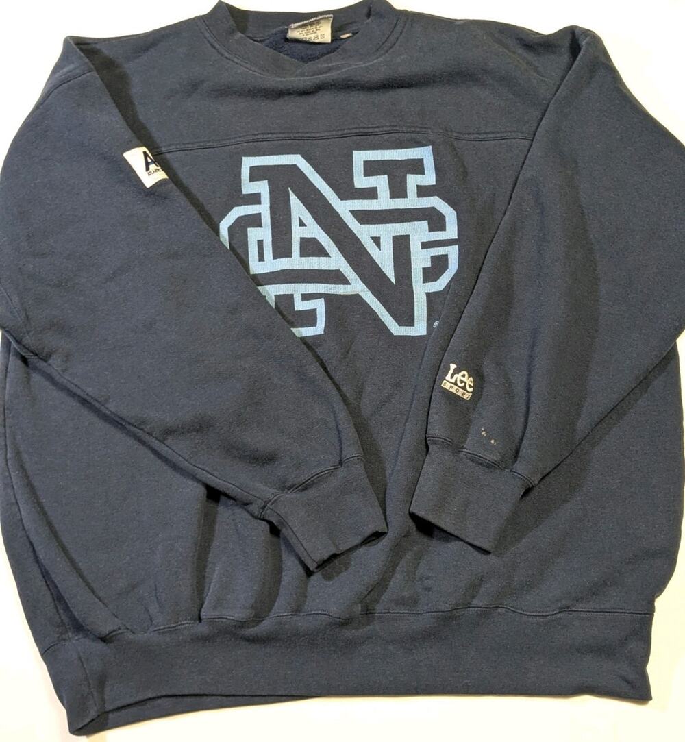 90s Sweatshirt North Carolina Tar heels Vintage Embroidered Front And Back Rare
